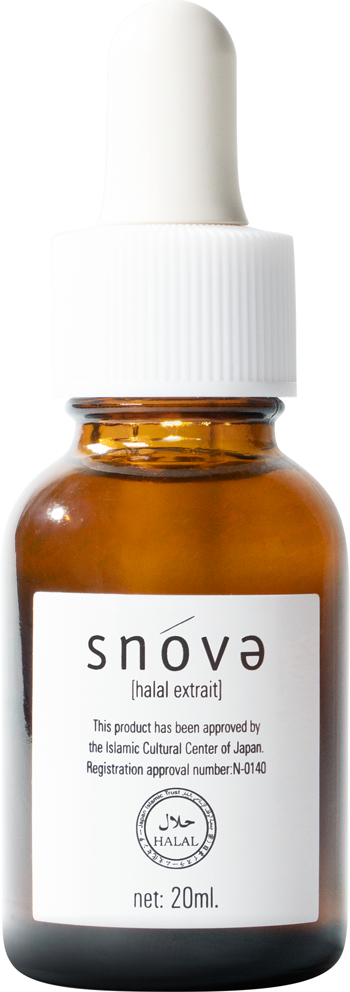 SNOVA Ginza anti-ageing serum in a 20ml amber glass bottle with dropper